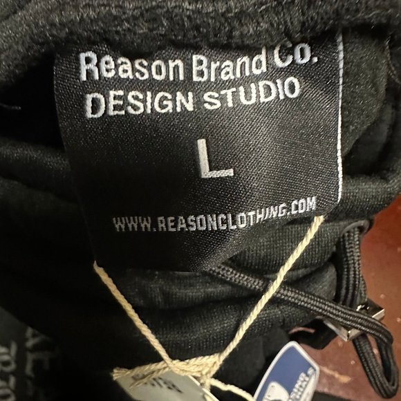 Reason Mens Black Adjustable Waist Pockets Tapered Leg Jogger Pants Size L XL - Picture 4 of 6